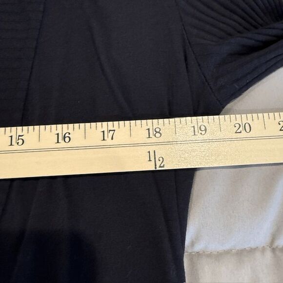 Splendid Sayer Cardigan Black Open Front Ribbed Lapel and Sleeves Size Medium - Picture 6 of 9